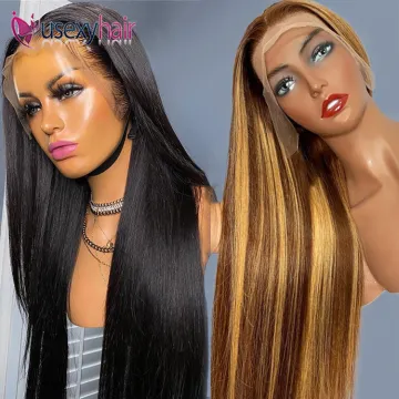 4x4 13x4 13x6 100% brazilian hd lace front human hair wigs, 180% density pre plucked lace closure frontal wigs for black women