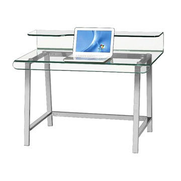 Glass Computer Desk, Modern Office Furniture, Measure 110x56x90cm