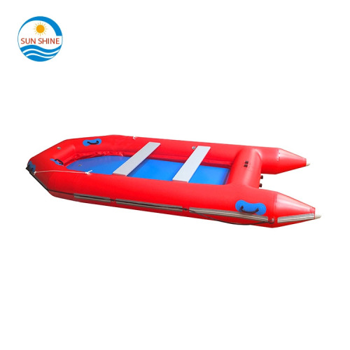 Inflatable Aluminium Boat 4.2M aluminium bottom boat hypalon pontoon boat Supplier