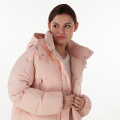 분홍색 새로운 패션 후드 다운 재킷