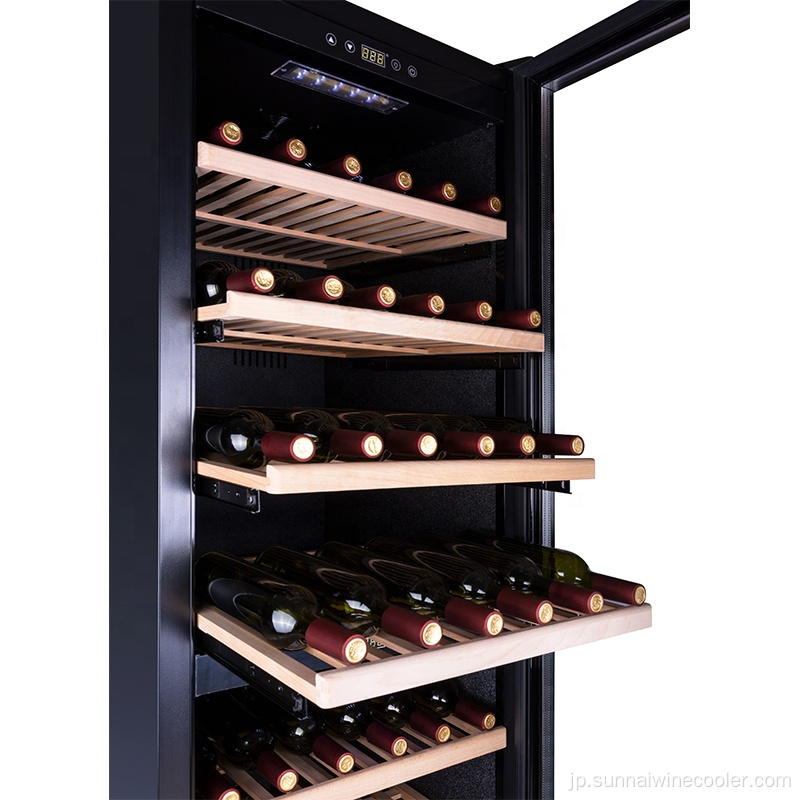 高品質の180ボトル自立型黒ワイン冷蔵庫