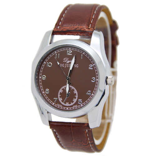 Luxury Leather Quartz Watch för män