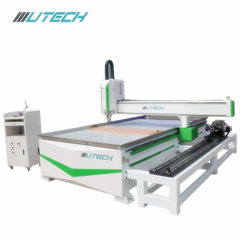 mdf door cnc making machine with rotating shaft