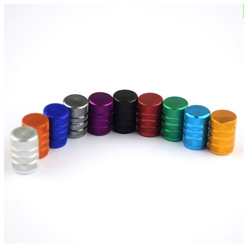 Aluminum alloy color three-groove tire valve cap