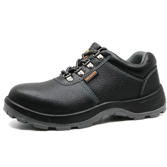 Black steel toe puncture proof work shoes