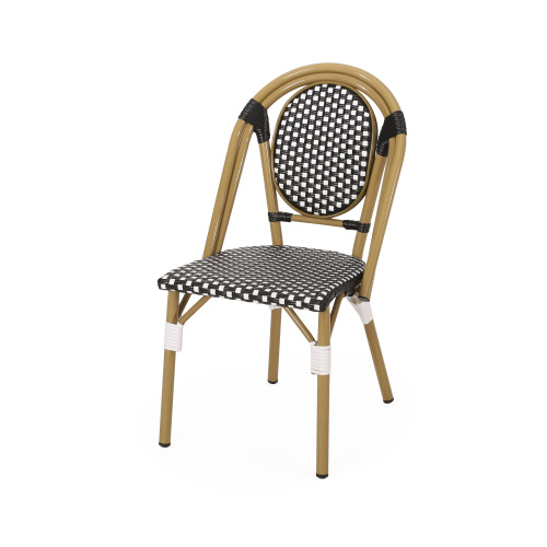 Outdoor PE Ratten and Aluminum French Bistro Chair