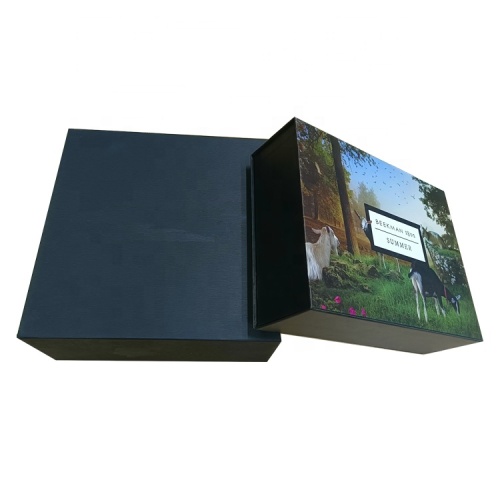 Black foldable paper packaging box for clothes tea