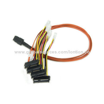 New SAS Mini SAS 36P SFF-8087 to 4 SAS 29P SFF-8482 Cable with 100 Ohms Impedance