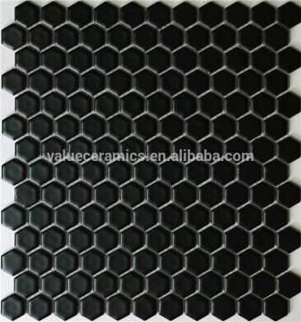 matt finish foshan mosaic, hexagon glazed ceramic mosaic