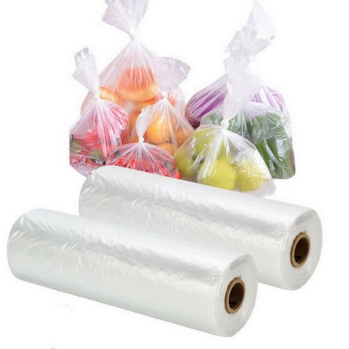 Disposable Clear Supermarket Plastic Rolling Food Flat Packaging Produce Bag