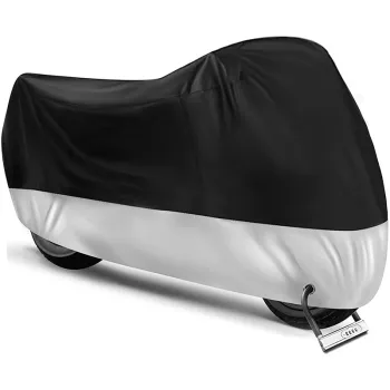190T Polyester Taffeta M Size Motorcycle Cover - Rainproof, Dustproof, Sunproof