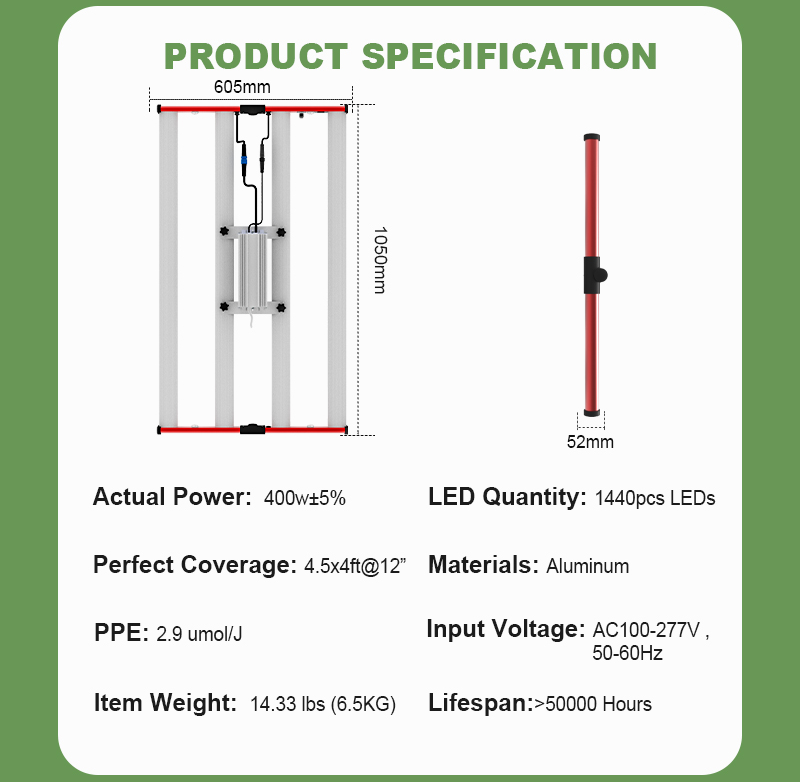 Hot-selling 400 w dimmable spektrum penuh dipimpin tumbuh cahaya