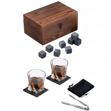 B2C Top Selling Luxury Wine and Whiskey Glasses Gift Set - Popular Christmas Promotion in a Wooden Box