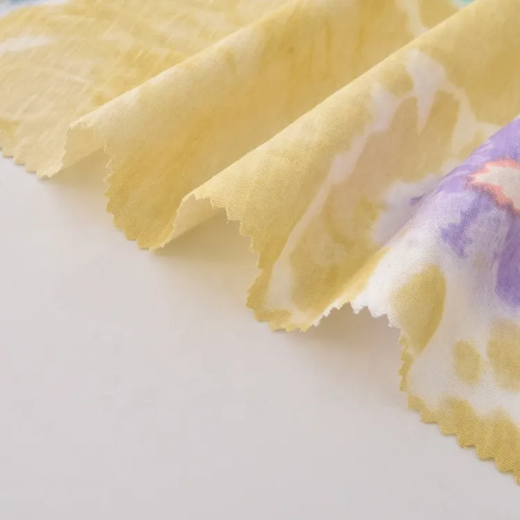 วัสดุผ้าฝ้าย 100% ดอกไม้พิมพ์ผ้าถักเสื้อเจอร์ซีย์เดียว