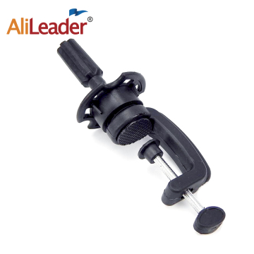 AliLeader Wholesale Price Small Plastic Black Mannequin Head Table Clamp Holder