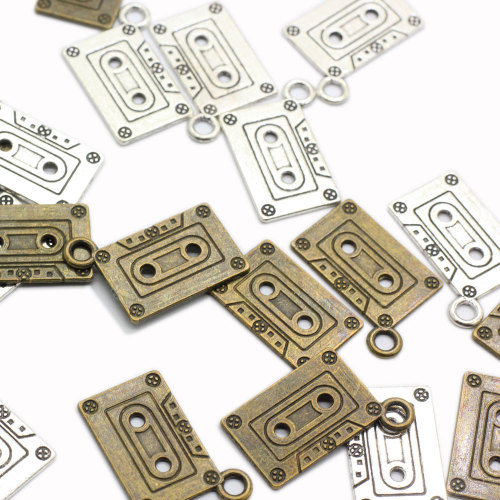 Χονδρικό Kawaii Mini Loose Sound Recorder Tape Shape Two Gold 100pcs for Keychains Jewelry Making Bead Charm