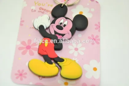 Children\'s licensed mickey rubber keychain disney licensed jewelry