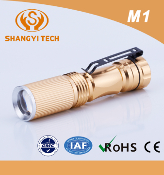 Rechargeable zoom tactical led mini flashlight with strobe