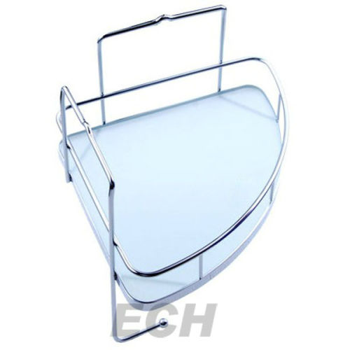Stainless Steel Bathroom Glass Corner Shelf