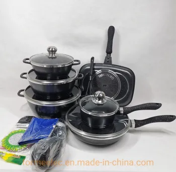 Aluminum Cookware Set Sauce Pan Casserole Set Fry Pan Double Frying Pan 23PCS Kitchenware Set