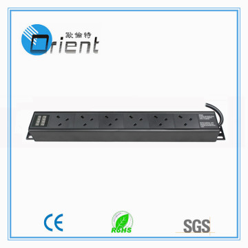 1.5U 45Angle UK PDU socket with current and voltage dual digital display for cabinet (power distribution unit)
