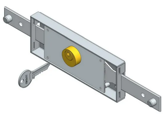 Double bolt central roller shutter lock