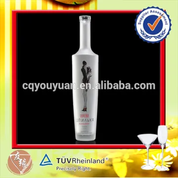 Cork Top Mini Liquor Bottles Wholesale 375ML Frosted Whiskey Glass Bottle