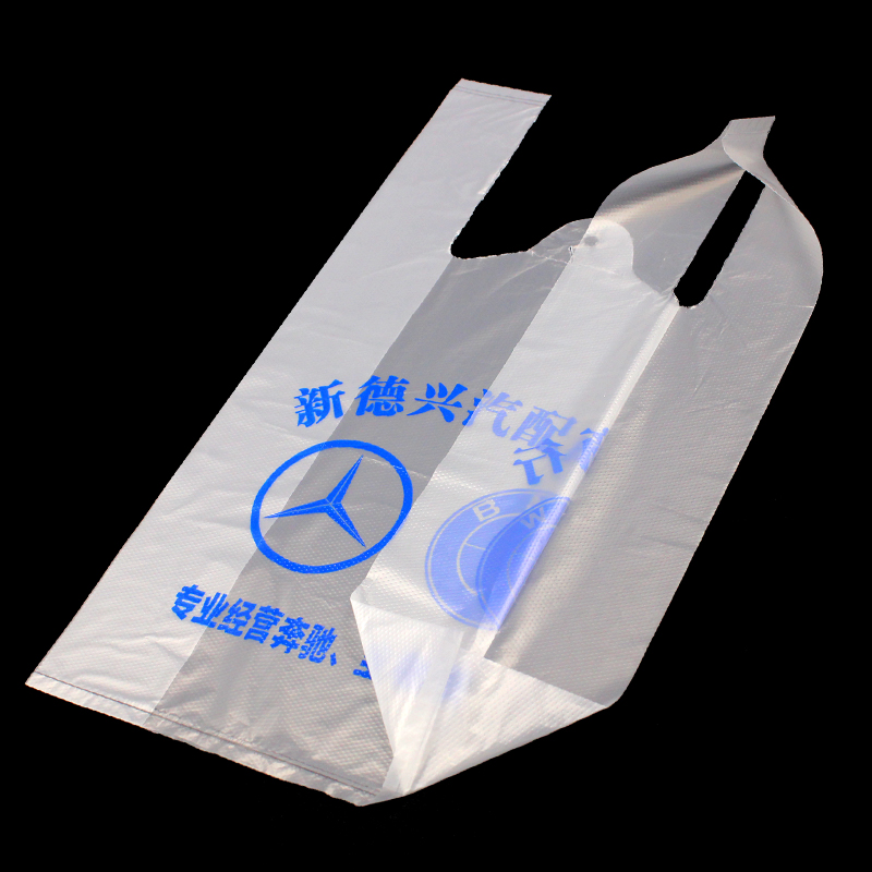 Plastic cheap side gusset t-shirt vest handle bag