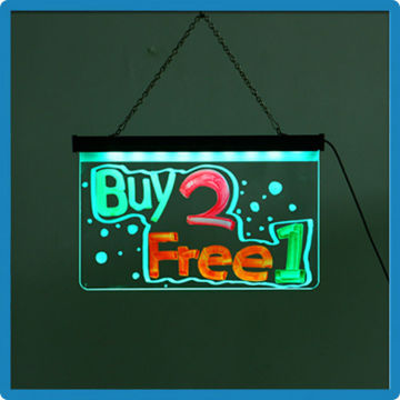 Ali express china aluminium alloy frame transparent fluorescent led writing board