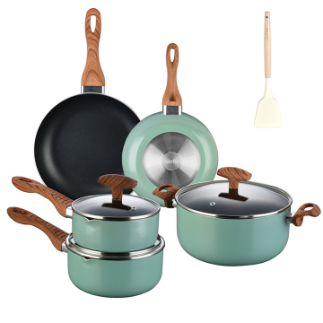 9pcs Forged Aluminum Non-Stick Kitchen Cookware Set with Stainless Steel Handles