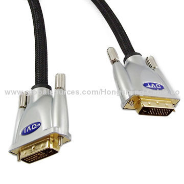 Cheap 24K Gold-plated High-speed DVI Cables with RoHS, FCC, CE, TUV and GMC