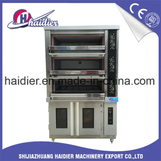 Three Compartment Gas Deck Oven with Proofer for Bread Baking
