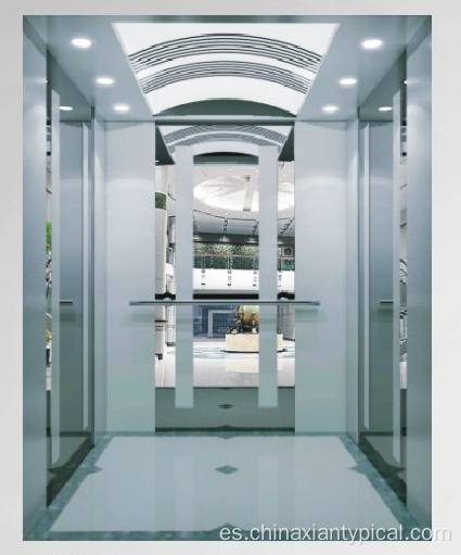 MRL Elevador de pasajeros de 1600 kg con acabado de grabado de espejo