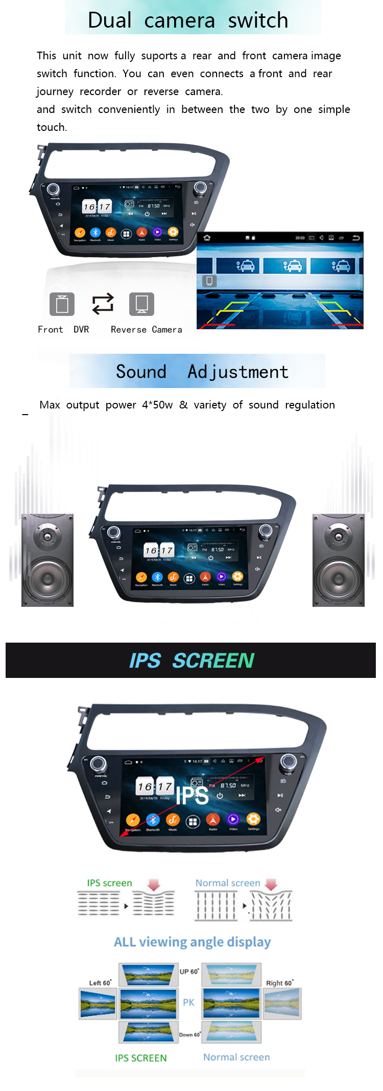 universal car audio for Hyundai I20 2019