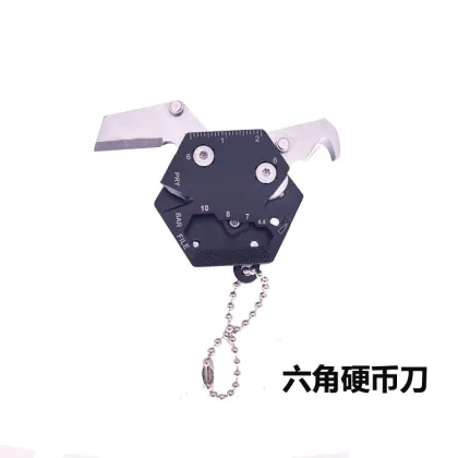 Portable Hexagon Multi-tool Keychain: EDC Knife, Screwdriver, and Survival Tool