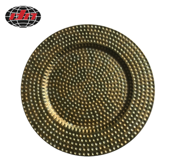 Antique Gold Dots Plastic Charger Plate