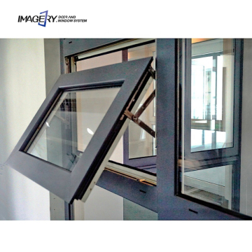 Customized Living Room Safe Design with Clear Tempered Glass and Black Aluminum Awning Windows