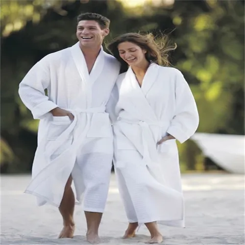 White Cotton Waffle Bathrobe, High Quality White Cotton Waffle Bathrobe