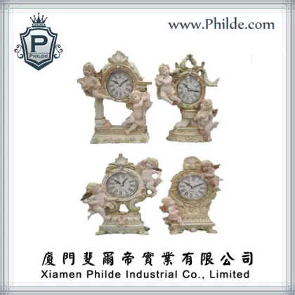 OEM Polyresin Cherub Figure Figurine with Clock (CC-HD-2658)