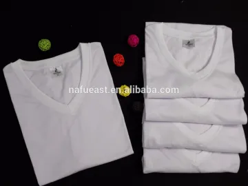 V neck Polyester t-shirt men size sublimation blank sublifashion