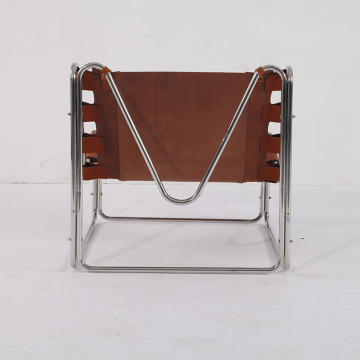 Pascal Mourgue Fabio Lounge Chair in gepatineerd leer