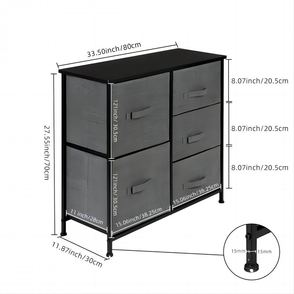 5 Organizer ng Pag -iimbak ng Tela na may mga drawer