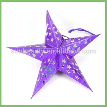 5-Angle Hanging Christmas Star Colored Paper Star