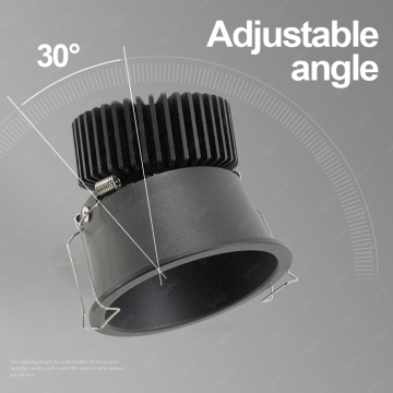 Downlight LED negro antideslumbrante para tienda de ángulo ajustable