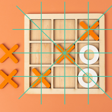 Tic Tac Toe MDF Board Game for Family and Travel - Indoor/Outdoor