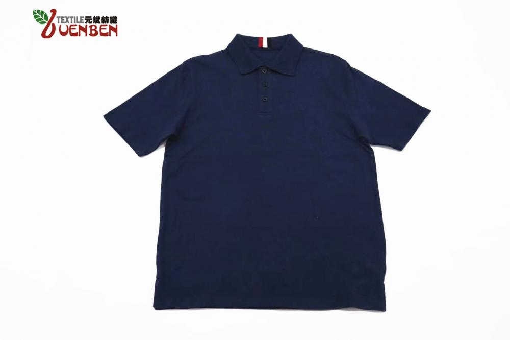 Solides Herren Polo mit Jacquard-Kragen