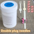 Permanent ögonbryn Makeup Needle Double Plug Needle