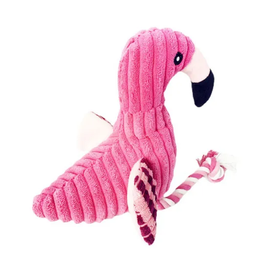 Durable Flamingo Plush Chew Toy for Dogs