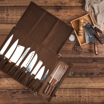 Adjustable Shoulder Strap Unisex Canvas Chef Knife Roll Bag
