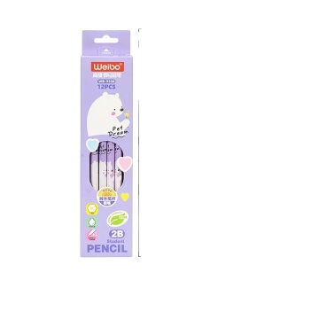 Weibo Wholesale 2B 12pcs Cute Kawaii Cartoon Animals Wooden School HB Pencil with Eraser for Children Kid Drawing Reward Gift